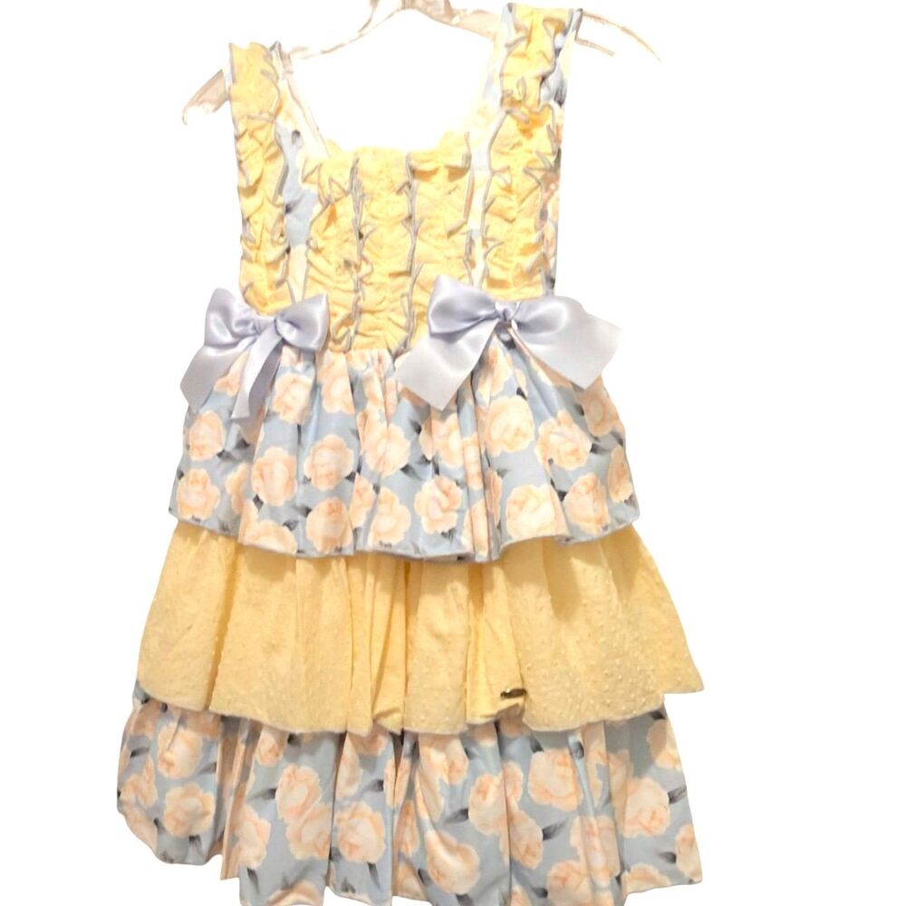 NWT Pettigirl Lil Girls Sleeveless Ruffle Design Party Dress Floral - Picture 2 of 8